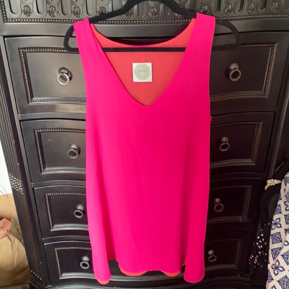 NEW Pearle 88 Hot Pink Sheath Dress Size L